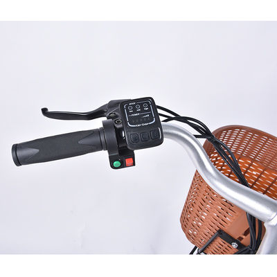 bicicleta elétrica 6geared 25km/H das senhoras 12.5Ah de pouco peso com cesta