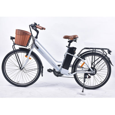 bicicleta elétrica das senhoras 6Speed de pouco peso, bicicleta elétrica das senhoras 25km/H com cesta